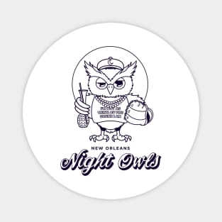 New Orleans Night Owls B&W Magnet